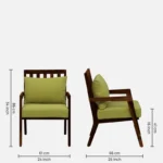 wilton Sheesham Wood Arm Chair In Green & Rustic Teak Finish Set Of 2 - Image 8