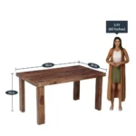 Wlora Sheesham Wood 6 Seater Dining Set In Scratch Resistant Provincial Teak Finish - Image 3