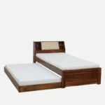 Rlvani Sheesham Wood Single Bed with Smooth Edges in Honey Oak Finish for Modern Homes - Image 4