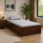 Jexvira Solid Wood Single Bed with Elegant Appearance and Durable Structure for Everyday Use