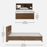 Hamta Decoration Engineered Wood Single Bed with Headboard Storage Wooden Bed for Bedroom Living Room Home - Image 6