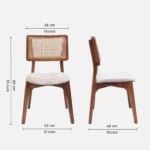 Ice Teak Wood Dining Chair In Teak Gold Finish  (SET OF 2) - Image 3