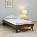 Denvio Wooden Single Bed in Dark Wenge Finish with Durable Build