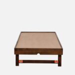Qalvora Wooden Single Bed with Strong Base in Natural Finish - Image 8
