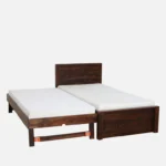 Qalvora Wooden Single Bed with Strong Base in Natural Finish - Image 11