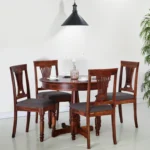 Rrveta Sheesham Wood Dining Set in Warm Forest Tone (SET OF 2)