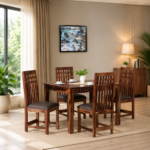 Eenvira Solid Wood Dining Table with Natural Flow Finish