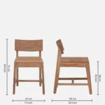 Zehan Acacia Wood Dining Chair in Natural Finish(SET OF 2) - Image 3