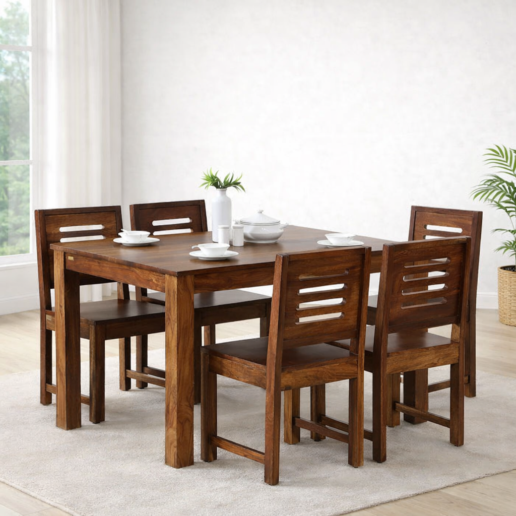 Tolmera-Wooden-Dining-Table-with-Pure-Grain-Finish-classic-wood-1.webp Tolmera Wooden Dining Table with Pure Grain Finish - Image 1