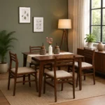 Balvona Solid Wood Dining Table in Earthy Natural Tone