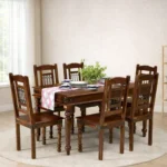 Spacewood Aptima 4 Seater Dining Table in Classic Walnut & White Finish