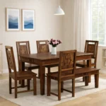 Sudora Solid Wood Dining Table in Real Wood Essence Finish