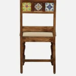Nain Sheesham Wood Dining Chairs In Provincial Teak Finish (Set Of 2) With Cushioned Chairs - Image 4