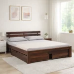 Yaturyx Sheesham Wood Storage Bed in Raw Natural Finish