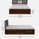 Nenvyra Sheesham Wood Storage Bed in Natural Earth Finish - Image 8