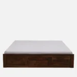 Regal Designer Wooden Storage Bed with Premium Walnut Finish for Modern Home - Image 5