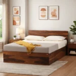 Mordic Style Solid Wood King Size Bed with Storage for Elegant Home Interiors