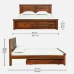 Rerona Contemporary Storage Bed with Upholstered Backrest and Hydraulic Storage - Image 5