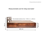 Naple Finish Queen Size Wooden Storage Bed with Modern Minimal Design - Image 3