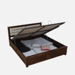 Sden Modern Hydraulic Storage Bed with Designer Wooden Texture Finish - Image 7