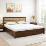 Beltrix Modern Wooden Bed with Spacious Storage Area