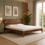 Dalerique Premium Natural Finish Double Bed for Luxury Bedroom Setup