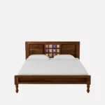 Rlsovia Natural Finish Solid Wood Bed with Sophisticated Modern Look - Image 4