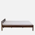 Yorvella Contemporary Natural Oak Wood Bed with Elegant Headboard Design - Image 2