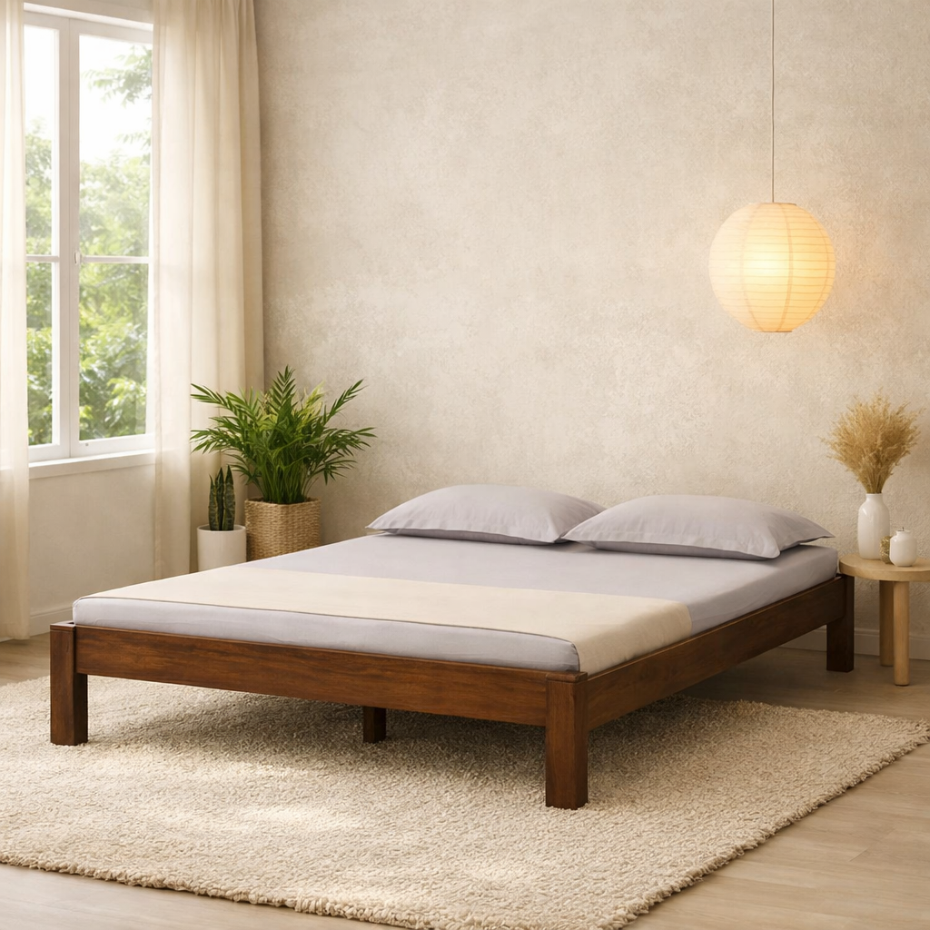 Gasavelle-Natural-Oak-Finish-Platform-Bed-for-Contemporary-Living-Spaces-classic-wood-1.webp Gasavelle Natural Oak Finish Platform Bed for Contemporary Living Spaces - Image 1