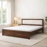 Creviano Elegant Solid Wood Bedroom Bed with Natural Finish