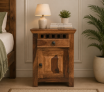 Ienvora Engineered Wood Bedside Stand in Oak Finish