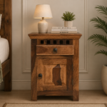 Ienvora Engineered Wood Bedside Stand in Oak Finish