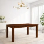 Uildwood Rustic Reclaimed Wood 6 Seater Farmhouse Dining Table in Distressed Brown
