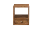 Vyoto Natural Wood Bedside Table with Drawer - Image 3