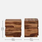 Pelix Natural Finish Solid Wood Bedside Cabinet - Image 5