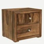 Eldyn Solid Sheesham Bedside Table in Clay Wood Natural Finish - Image 4