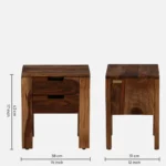 Wolde Acacia Wood Bedside Table in Pale Dusk Natural Finish - Image 3