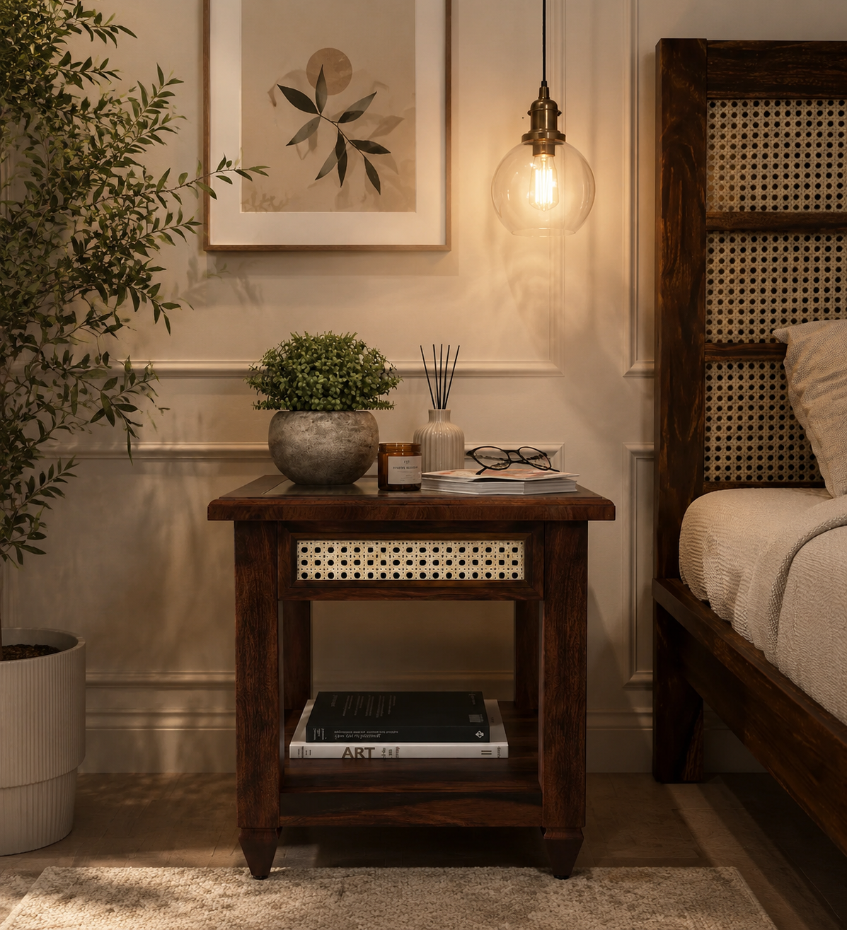 Sylven-Teak-Wood-Bedside-Table-in-Meadow-Brown-Natural-Finish-classic-wood-1.png Sylven Teak Wood Bedside Table in Meadow Brown Natural Finish - Image 1