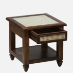 Sylven Teak Wood Bedside Table in Meadow Brown Natural Finish - Image 3