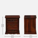 Caldrew Solid Wood Nightstand in Vanilla Bark Natural Finish with Drawer - Image 7