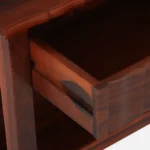 Troven Teak Wood Nightstand in Pale Flint Finish with Cabinet - Image 3