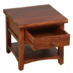 Skoven Mango Wood Nightstand in Mocha Stone Finish - Image 2