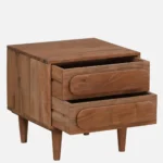 Sovren Solid Wood Bedside Table in Warm Clay Natural Finish - Image 5