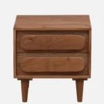 Sovren Solid Wood Bedside Table in Warm Clay Natural Finish - Image 9