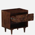 Jorvyn Sheesham Wood Bedside Table in Earthy Slate Natural Finish - Image 8