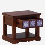 Ulvren Acacia Wood Bedside Table in Golden Loam Natural Finish - Image 4
