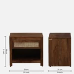 Osvren Solid Wood Nightstand in Bark Amber Finish with Drawer - Image 3