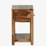 Wooden Bedside Cabinet with Spacious Drawer & Stylish Open Storage - Image 4