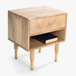 Crvensa Handcrafted Wooden Nightstand with Elegant Storage - Image 4