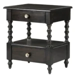 Corzavia Solid Sheesham Wood Nightstand in Walnut Finish - Image 3